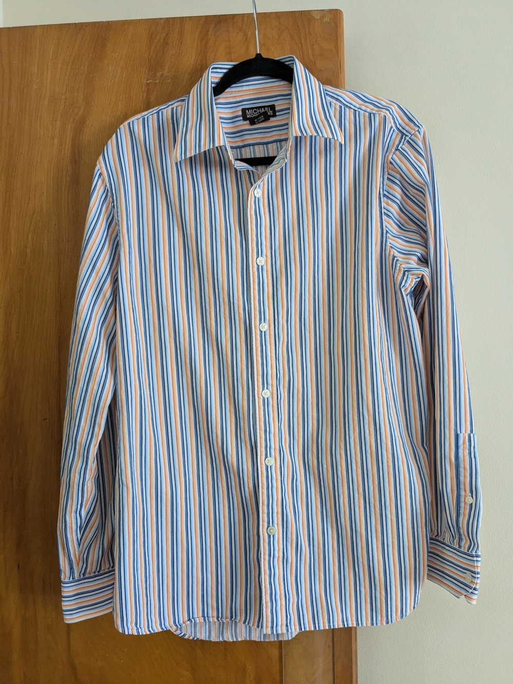 Michael Kors Men's Blue & Orange Stripe Button-Up Shirt